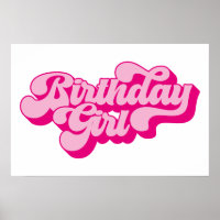 Retro Hot Pink Birthday Girl