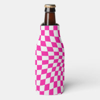 Retro Hot Pink Checked Warped Chequered