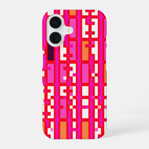 Retro Hot Pink Pixel Geometric Phone Case