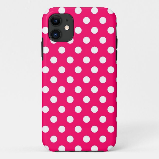 Retro Hot Pink Polka Dots iPhone 5s Case (Back)