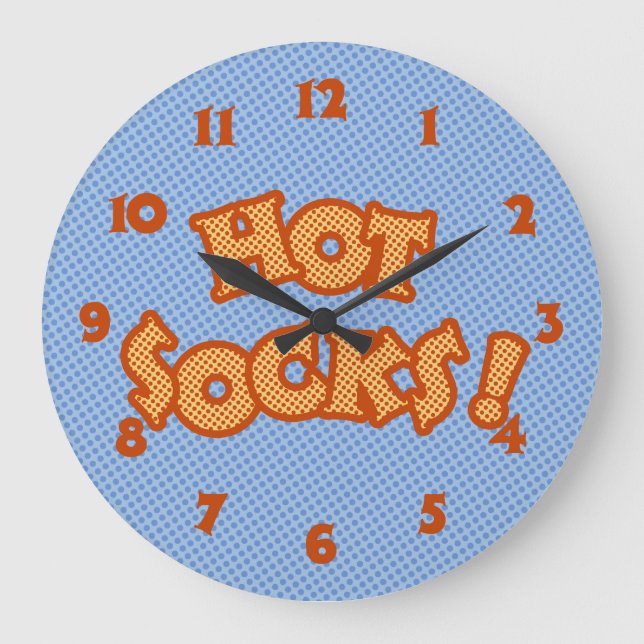 Retro Hot Socks Large Clock (Front)