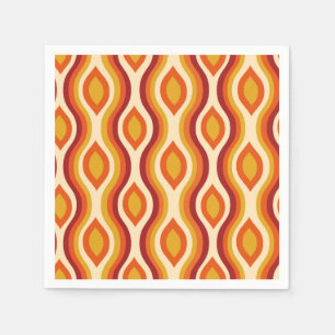 Retro Hourglass Ogee in orange, Yellow and  Red Napkin
