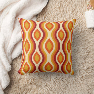 Retro Hourglass Ogee in orange, Yellow Pattern Cushion