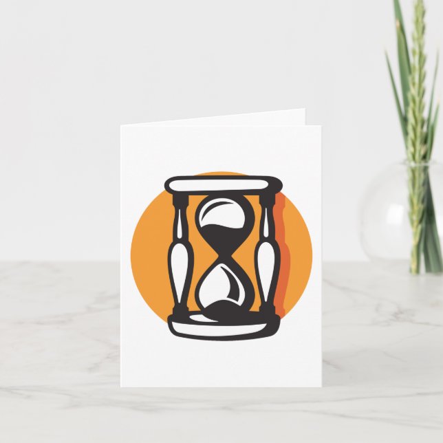 Retro Hourglass Timer Minimalist Time Card (Front)