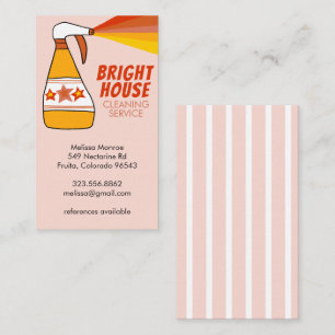 Retro House Cleaning Service Spray Bottle Colourfu Business Card