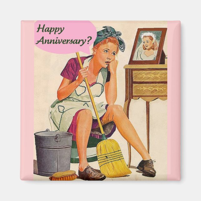 Retro Housewife Anniversary Magnet (Front)