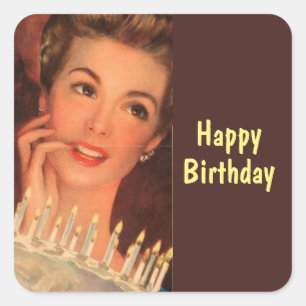 Retro Housewife Birthday  Square Sticker