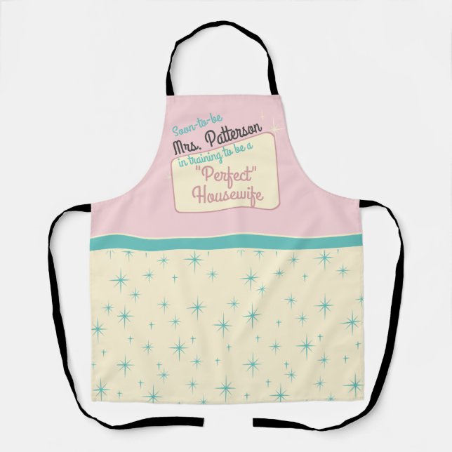 Retro Housewife Bridal Humour Apron (Front)