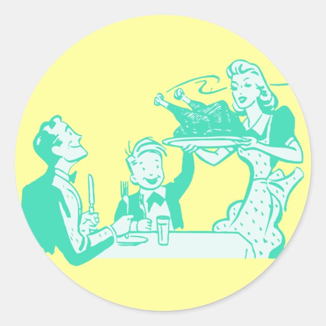Retro Housewife Classic Round Sticker (Front)