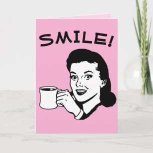 RETRO HOUSEWIFE COFFEE BIRTHDAY GREETING CARD