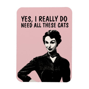 RETRO HOUSEWIFE FUNNY CAT MAGNETS