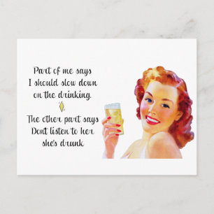 Retro Housewife Funny Quote Postcard