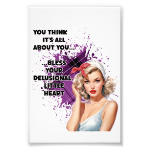 Retro Housewife Humour  Blonde Pin-up Girl Photo Print