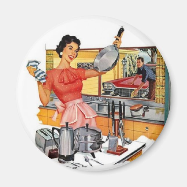 Retro Housewife Magnet (Front)