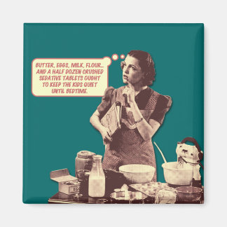 Retro Housewife Magnet - Sleepytime Cake Recipe