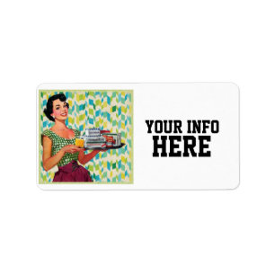 RETRO HOUSEWIFE RETURN ADDRESS LABELS