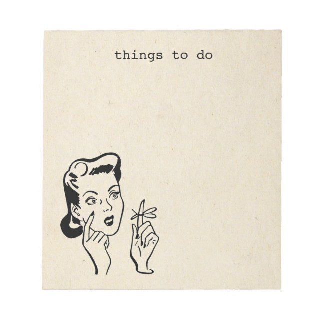 Retro Housewife Things to Do Memo Pad (Front)
