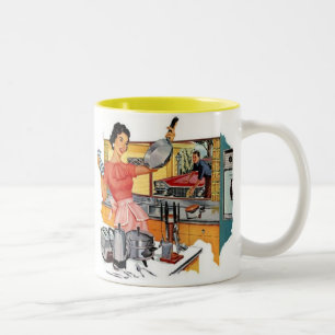 Retro Housewife Two-Tone Coffee Mug