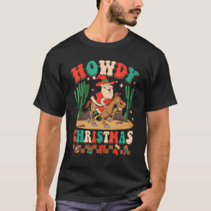 Retro Howdy Christmas Western Country Christmas Ho T-Shirt