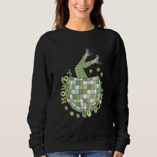 Retro Howdy Go Lucky St Patricks Day Disco Ball Lu Sweatshirt