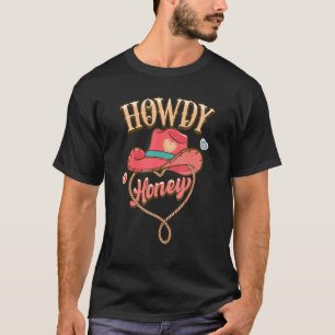 Retro Howdy Honey Western Valentine's Day Cowgirl T-Shirt