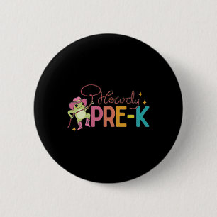 Retro Howdy Pre-k Funny Frog Preschool Teacher Wes 6 Cm Round Badge