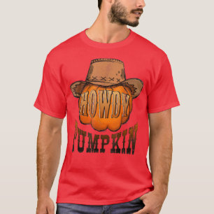 Retro Howdy Pumpkin Cowboy Western Halloween Pumpk T-Shirt