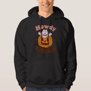Retro Howdy Pumpkin Fall Autumn Western Halloween Hoodie