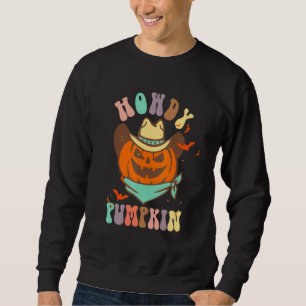 Retro Howdy Pumpkin Fall Autumn Western Halloween  Sweatshirt