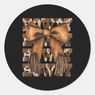 Retro Howdy Southern Western Rodeo Cowgirl Coquett Classic Round Sticker