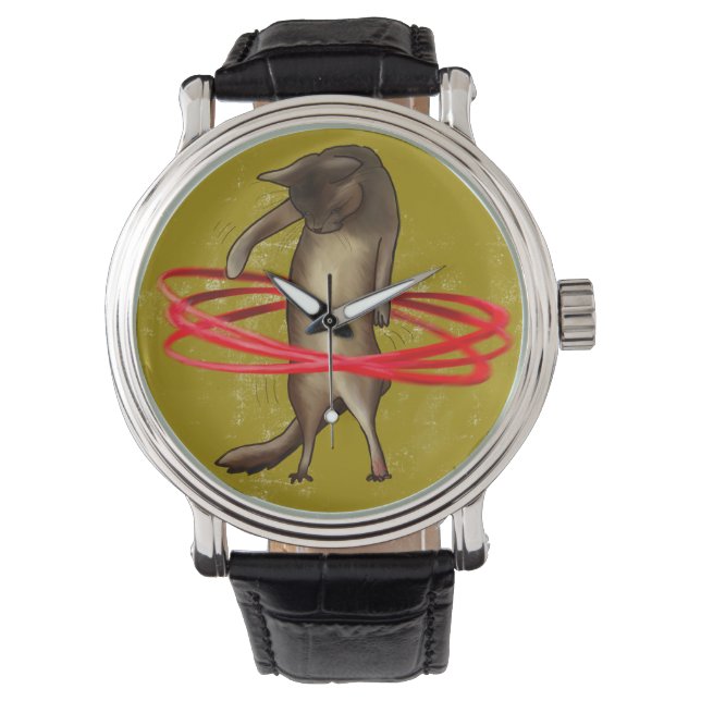 Retro Hula Cat - Watch (Front)