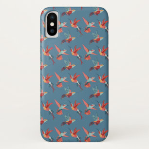Retro Hummingbird Pattern iPhone X Case