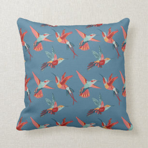 Retro Hummingbird Pattern Cushion
