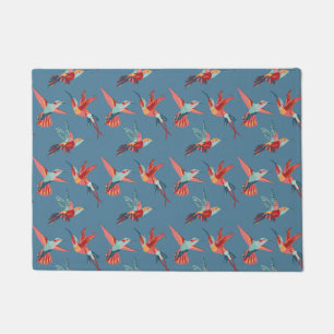 Retro Hummingbird Pattern Doormat
