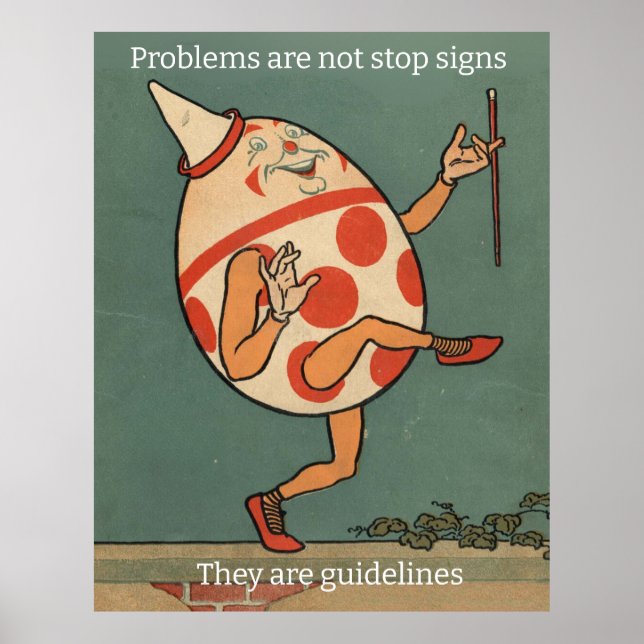 Retro Humpty Dumpty illustration. Editable text Poster (Front)