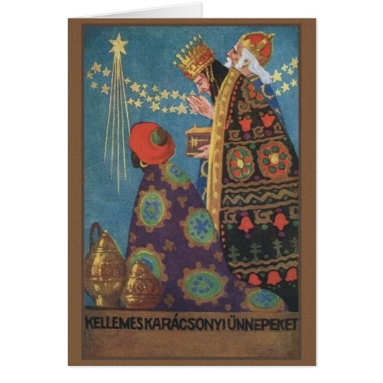 Retro Hungarian Karácsonyi Christmas Card