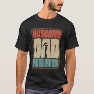 Retro Husband Dad Hero T-Shirt
