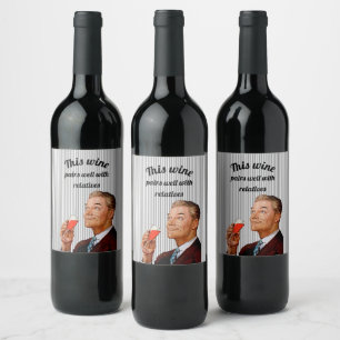 Retro Husband Funny Wine Saying Label