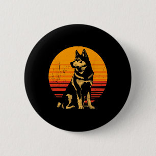 Retro Husky Dog Owner Gift Vintage Siberian Husky 6 Cm Round Badge