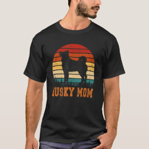 Retro Husky Mom Dog Mother Pet Siberian Huskies T-Shirt