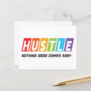 Retro Hustle Nothing Good Comes Easy Postcard
