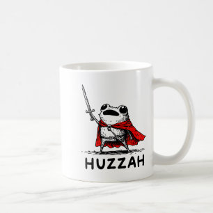Retro Huzzah Frog Knight Funny Sword Meme Quote  Coffee Mug