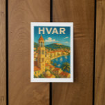 Retro Hvar Croatia Adria Coast Travel Postcard<br><div class="desc">Have a look at this stunning colourful retro illustration on a travel postcard of the croatian travel destination of Hvar Croatia. This product makes an amazing souvenir for every visitor and tourist of the croatian city on the adria coast. Personalise and buy now.</div>