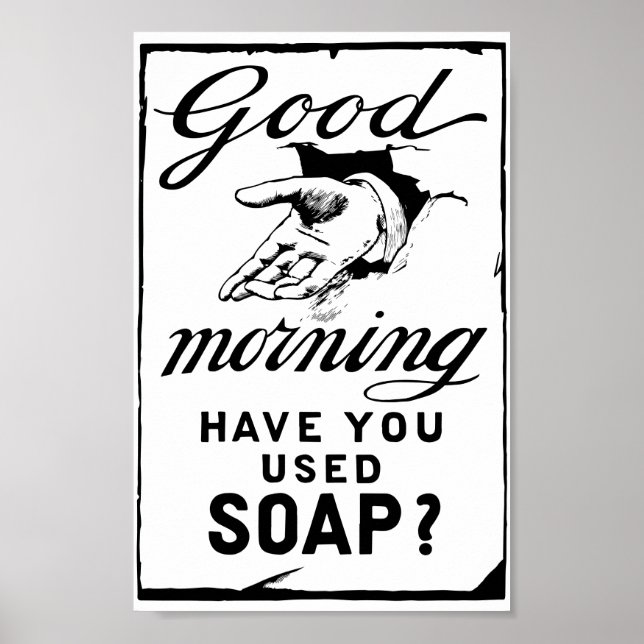 retro hygiene ad  about washing your hands poster (Front)
