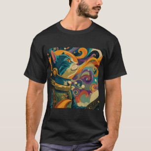 Retro Hypno Space Cat T-Shirt