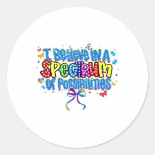 Retro I Believe In A Spectrum Of Possibilities Aut Classic Round Sticker