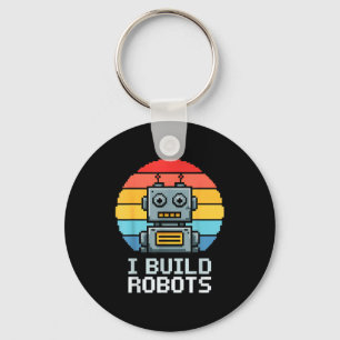 Retro I Build Robots Robotics Engineering Ai Tech  Key Ring