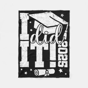 Retro I Did It Graduation 2025 Graduate Cl Of 2025 Fleece Blanket