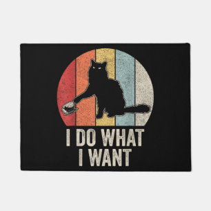 Retro I Do What I Want Cat Shirt Cat Lover Owner G Doormat