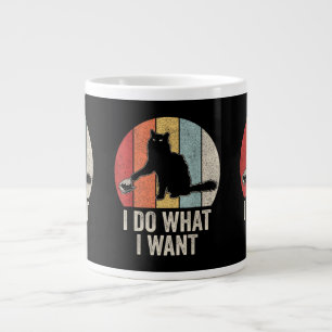 Retro I Do What I Want Cat Shirt Cat Lover Owner G Large Coffee Mug